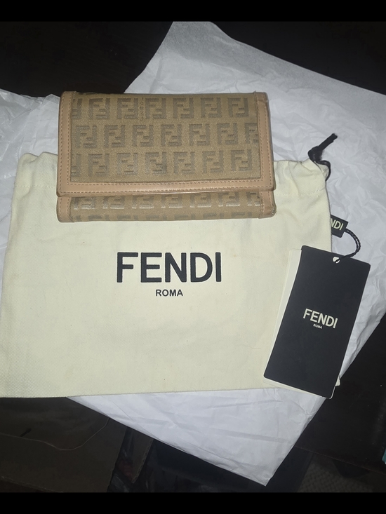 Fendi Handbags - Fendi FF Monogram Tan Large Leather Wallet With Dustbag